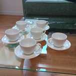 Filiżanki z spodeczkiem porcelana Bogucice 6 sztuk nowe.