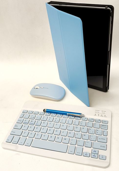 Tablet 10.1" ANDROID 15 niebieski klaw+mysz+rysik 12GB/128GB etui NOWY