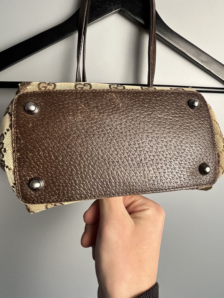 Сумка Gucci Shoulder Bag GG Canvas Tote Bag Brown Beige Vintage Rare