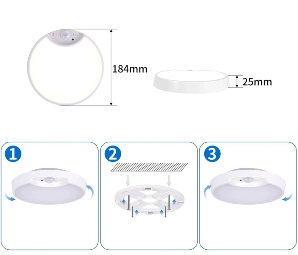 Plafon z wbudowanym akumulatorem | Lampa sufitowa LED