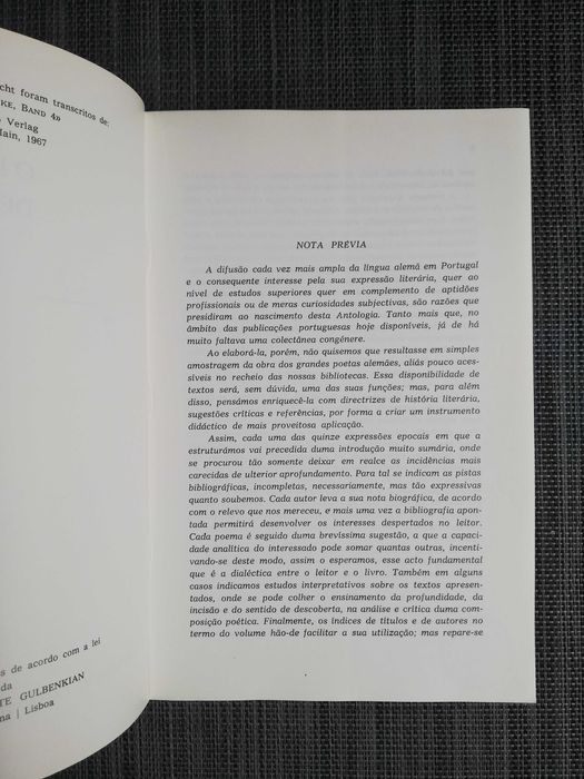 Oito Séculos de Poesia Alemã - Antologia Comentada (portes incluídos)