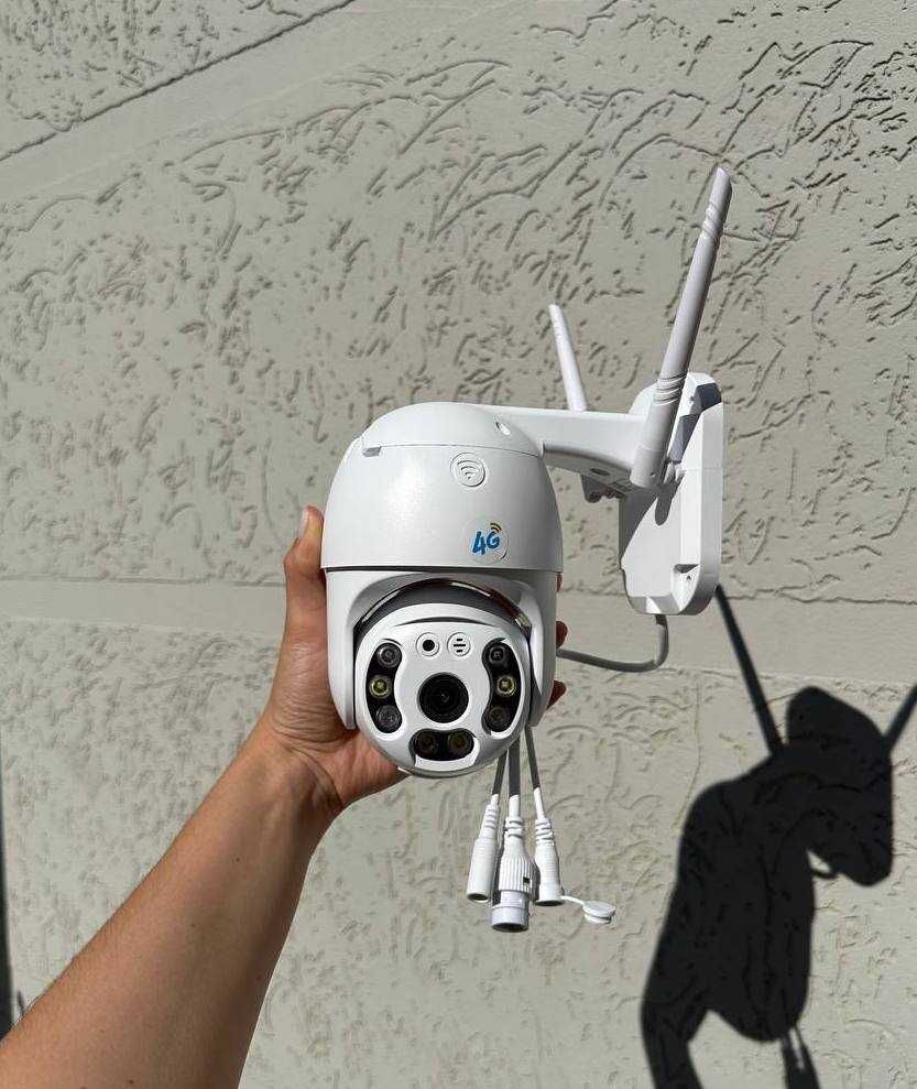 Поворотна iCsee 4G камера відеонагляду IP Wifi під сім карту зовнішня