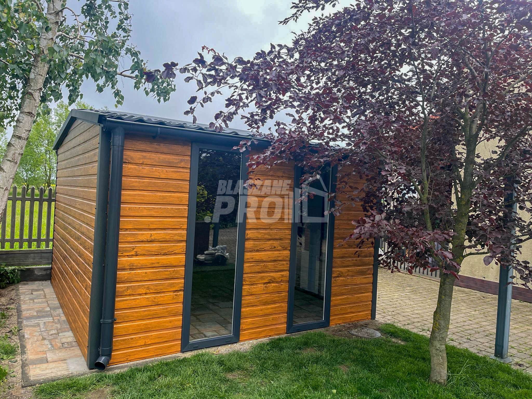 Schowek - Domek Ogrodowy 3x3m -dach dwuspadowy w przód - rynny GP566