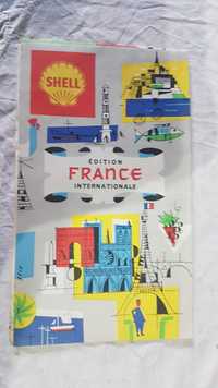 stara mapa Francji shell rzadkie wydanie dla kolekcjonerów starych map
