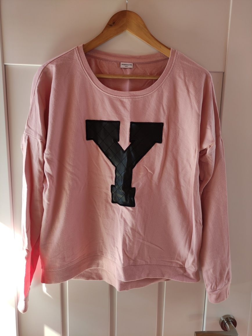 Różowa bluza oversize z literką Y Jacqueline de Yong 36 38 40
