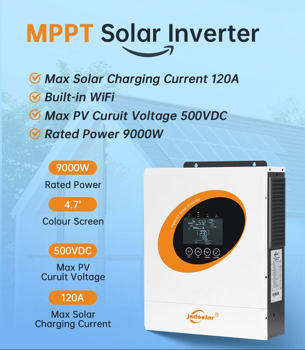 Гібридний інвертор Jsdsolar 48v 6500w AC 9000W PV, 120a