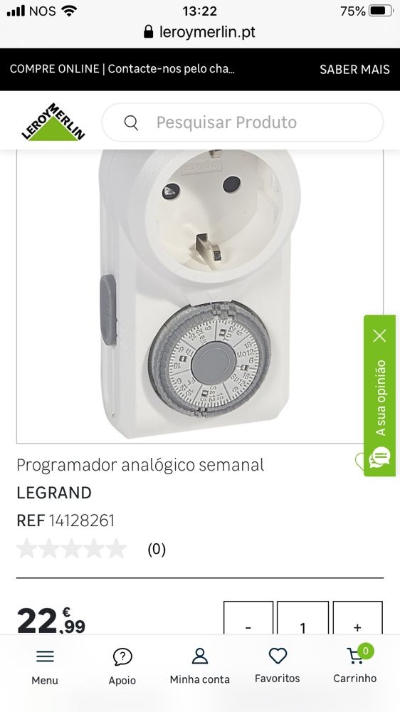 Relógio Timer - Legrand novo