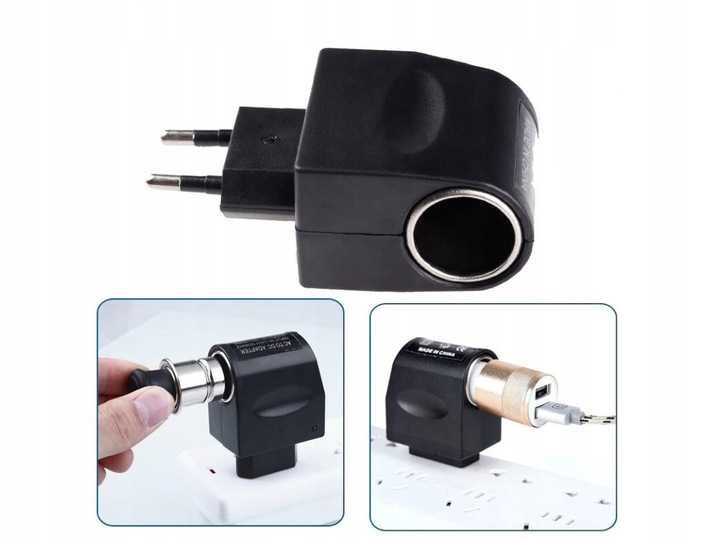 PRZEJŚCIÓWKA ADAPTER AC 230V - GNIAZDO Zapalniczki DC 12V Przetwornica