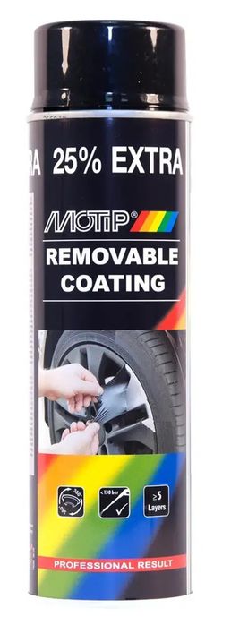 Краска жидкая резина черная глянцевая Motip Removable coating 500мл