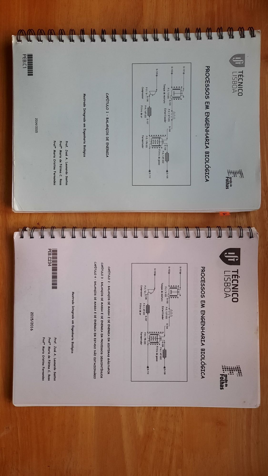 Sebentas de Processos em Engenharia Biológica, Técnico Lisboa