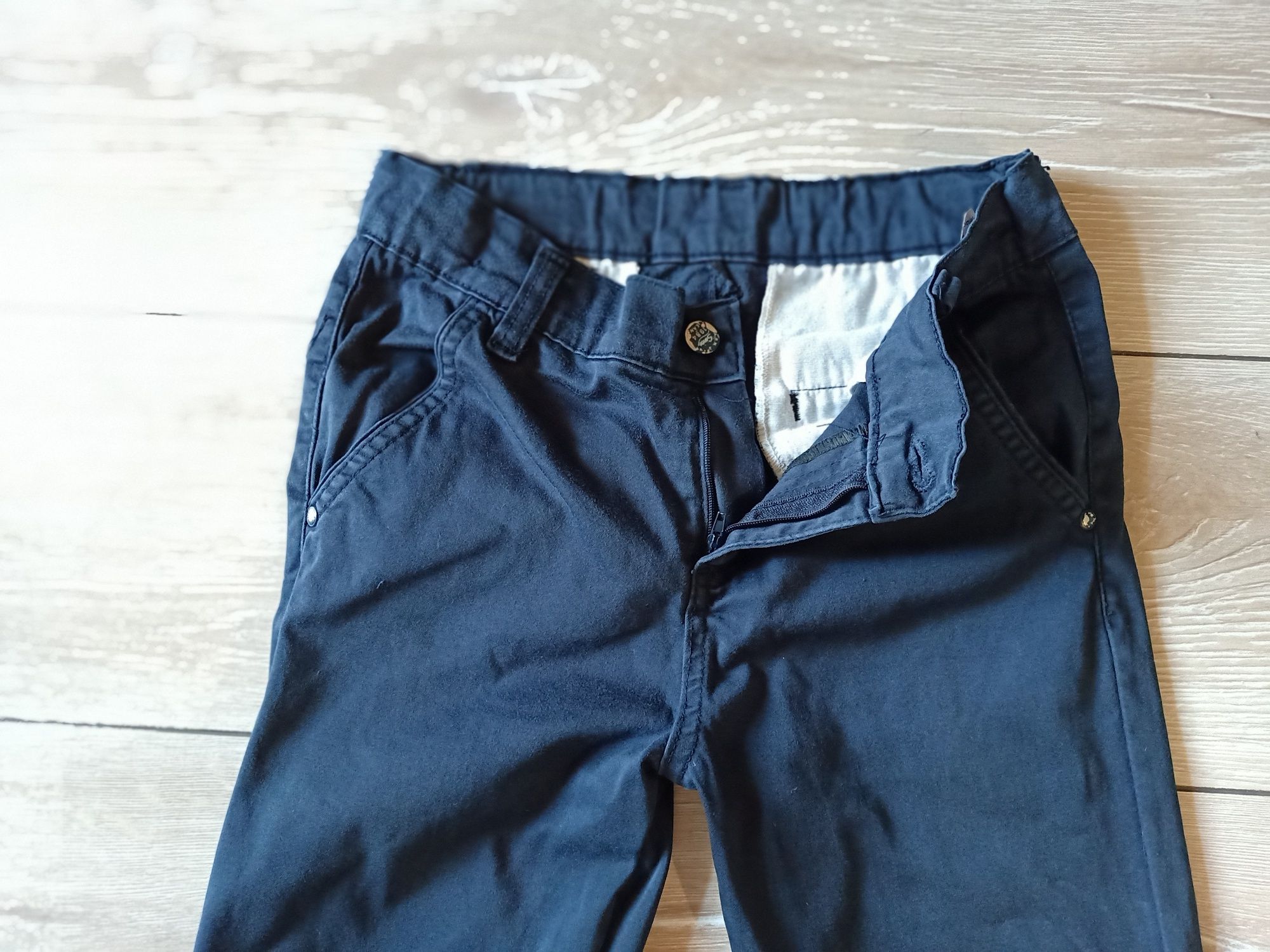 Синие школьные демисезонные котоновые брюки на мальчика, р-36