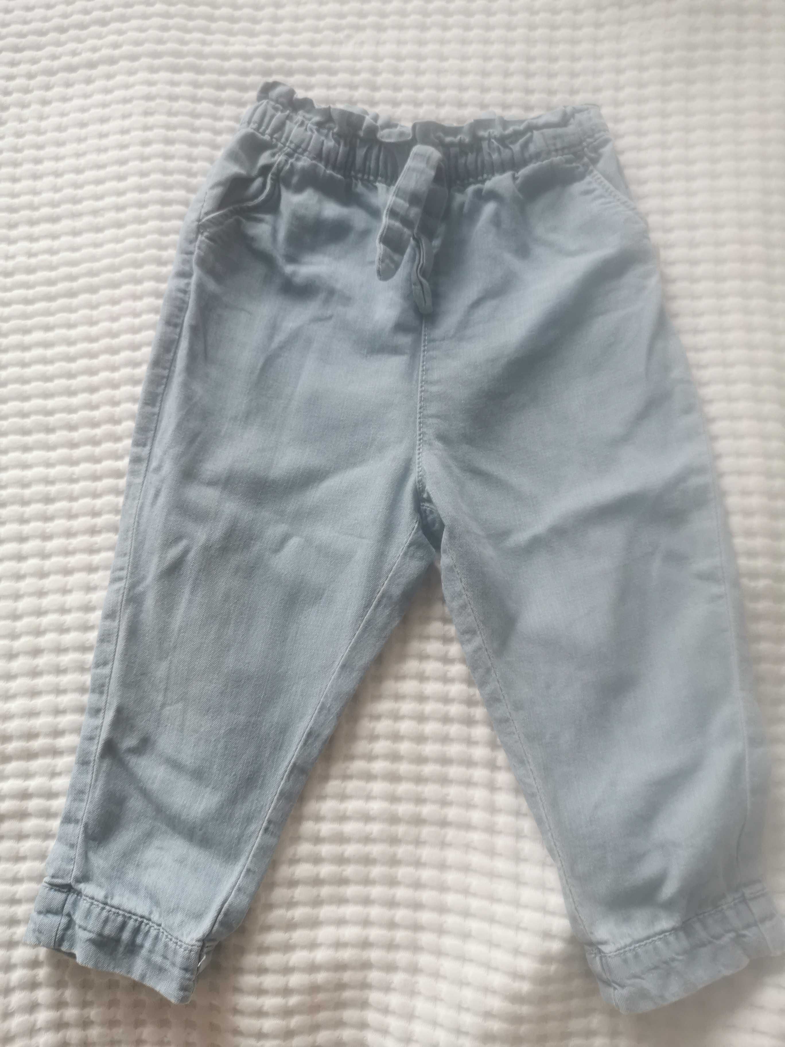 Spodnie- jeansy niebieskie H&M 86