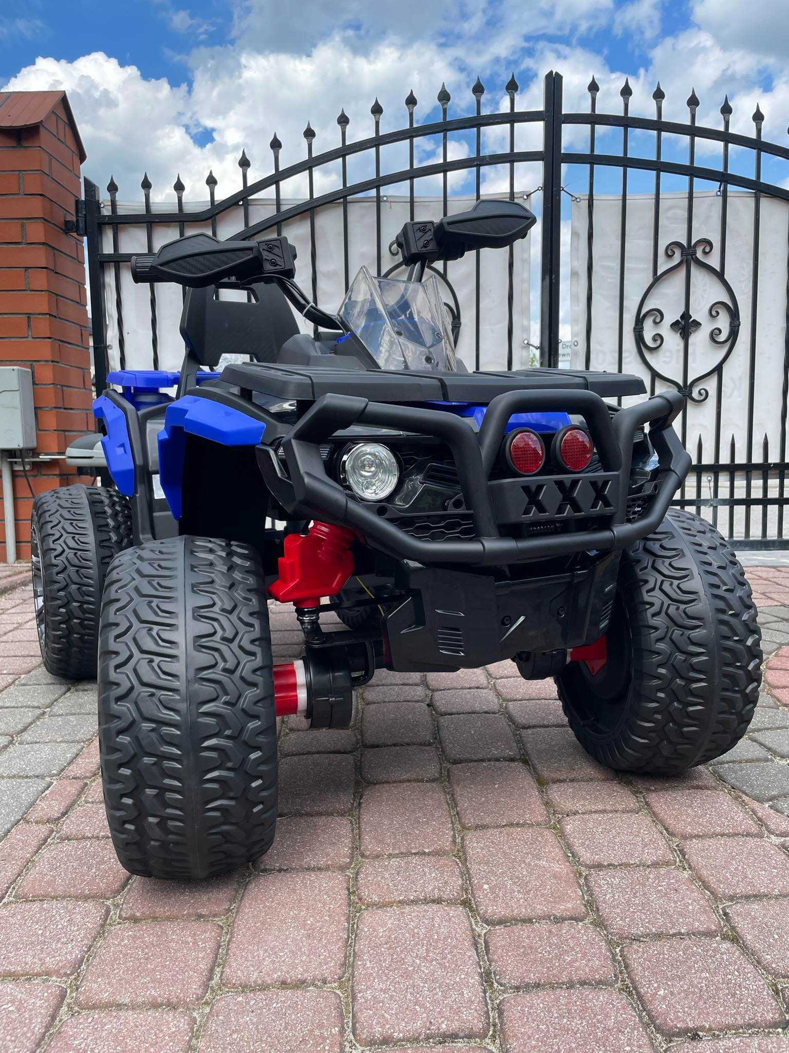 Mega Duży QUAD na akumulator 4X4 SKÓRA Amortyzatory 180 Watt