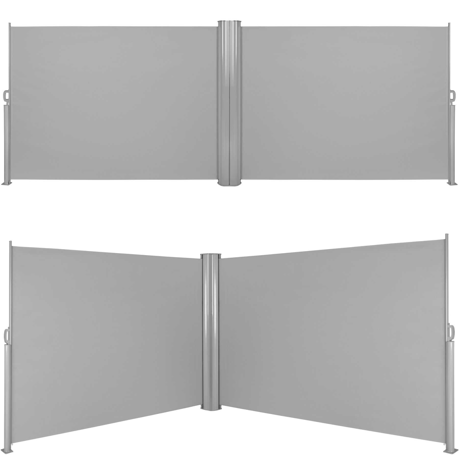 Podwójna markiza boczna szary lub beżowy 180 x 600 cm OUTLET