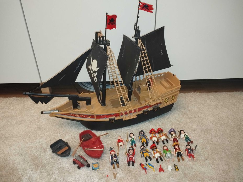 Duży statek piracki Playmobil łódki piraci