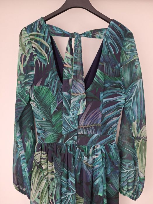 Sukienka maxi Roco 36, S zielona monstery wesele