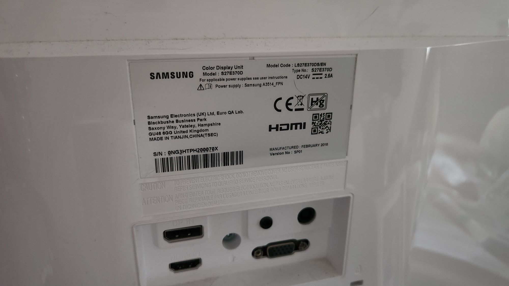 Uszkodzony monitor Samsung