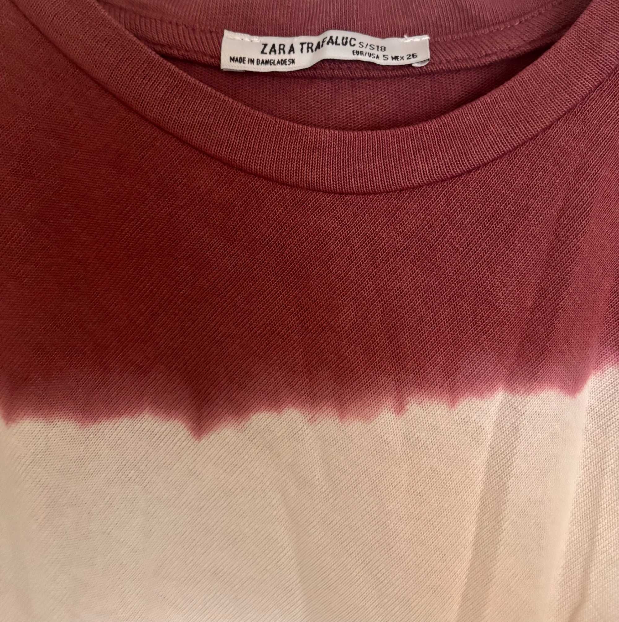 ZARA bawełniana sukienka TIE DYE  z wiązaniem w pasie