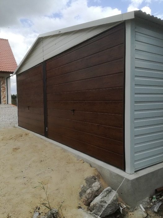 Garaż blaszany, blaszak 6x6 paleta ral,brąz, biały