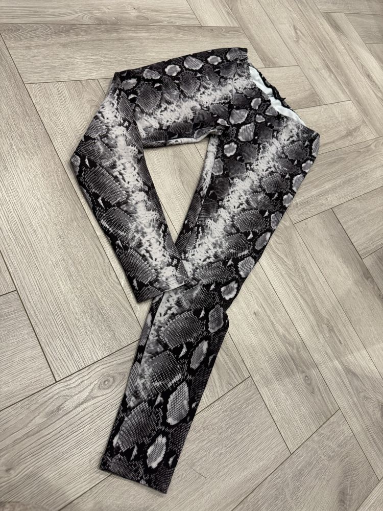 Legginsy wężowe ocieplane szare by o la la uni S-L