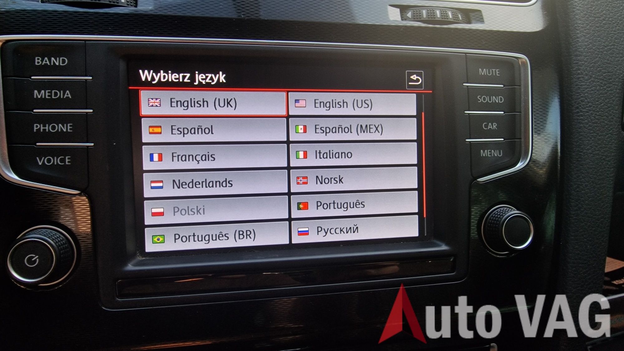 Polskie Menu, Nawigacja Audi VW SEAT Skoda MMI 3G Konwersja USA