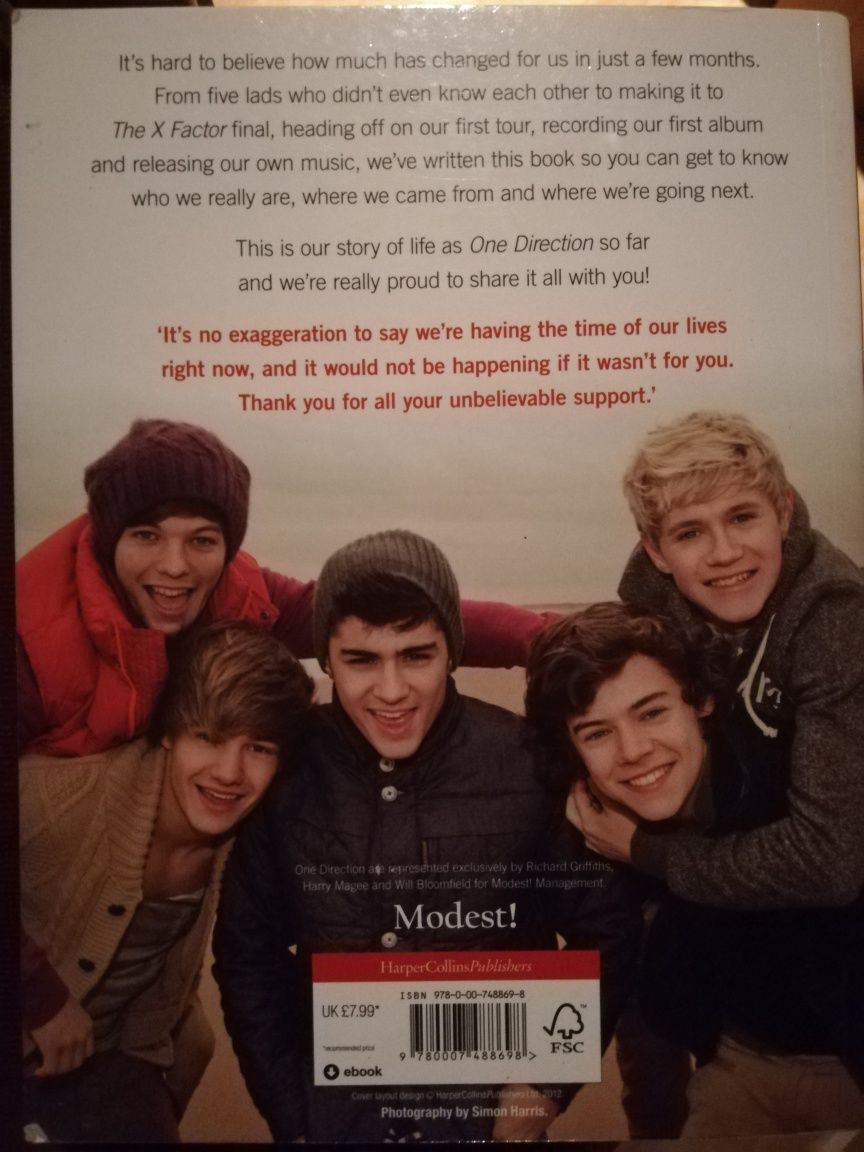 Livro One Direction "Dare to Dream" - Versão Inglesa