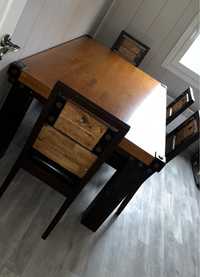 Комплект охотничий деревяный стол и стулья