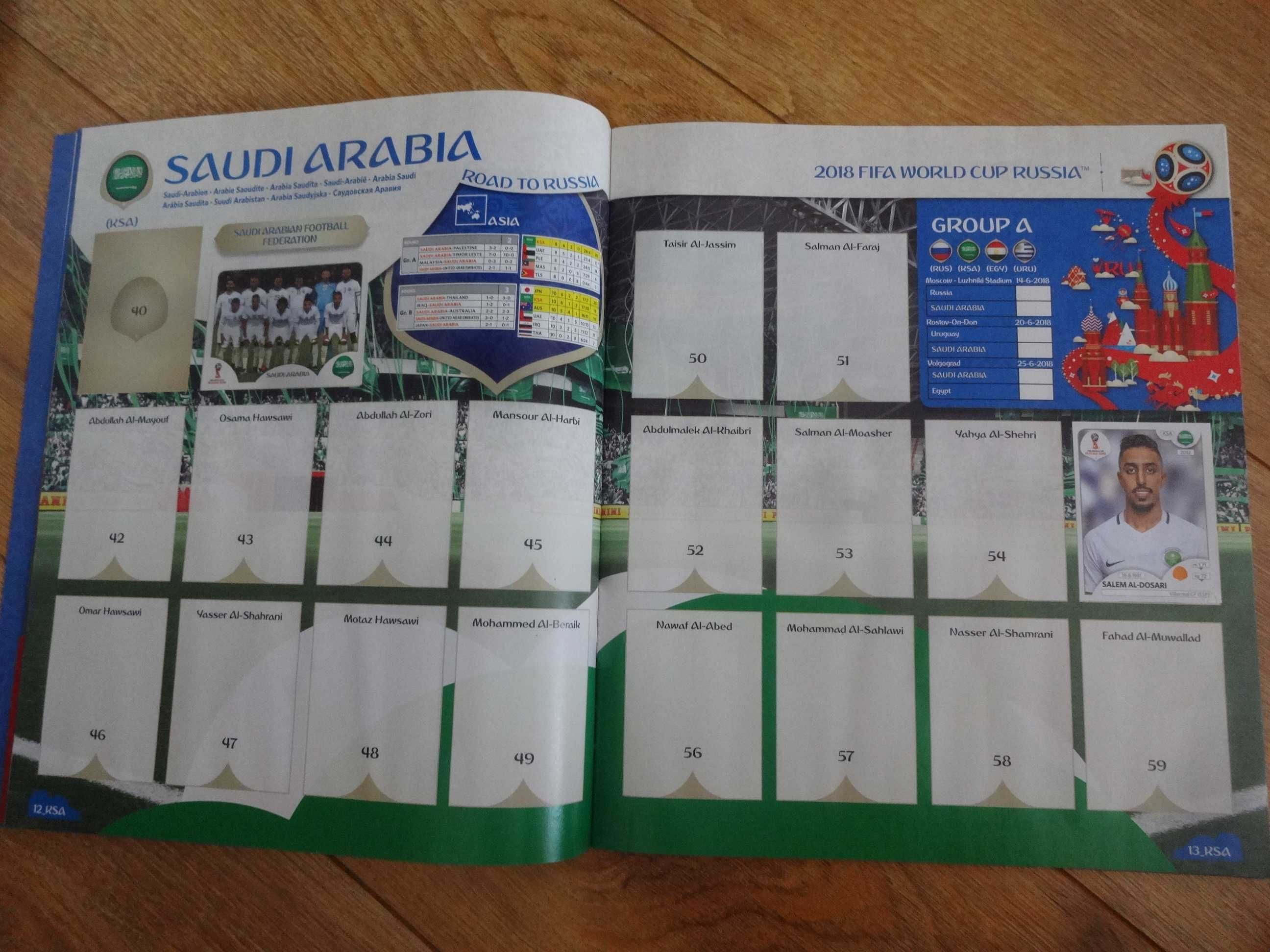 Panini Album naklejki Russia 2018 prawie pusty 15 naklejki