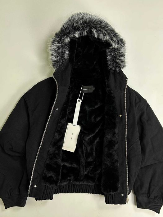 Бомбер чорний MA-1 з хутром аляска куртка курточка черная opium M L S