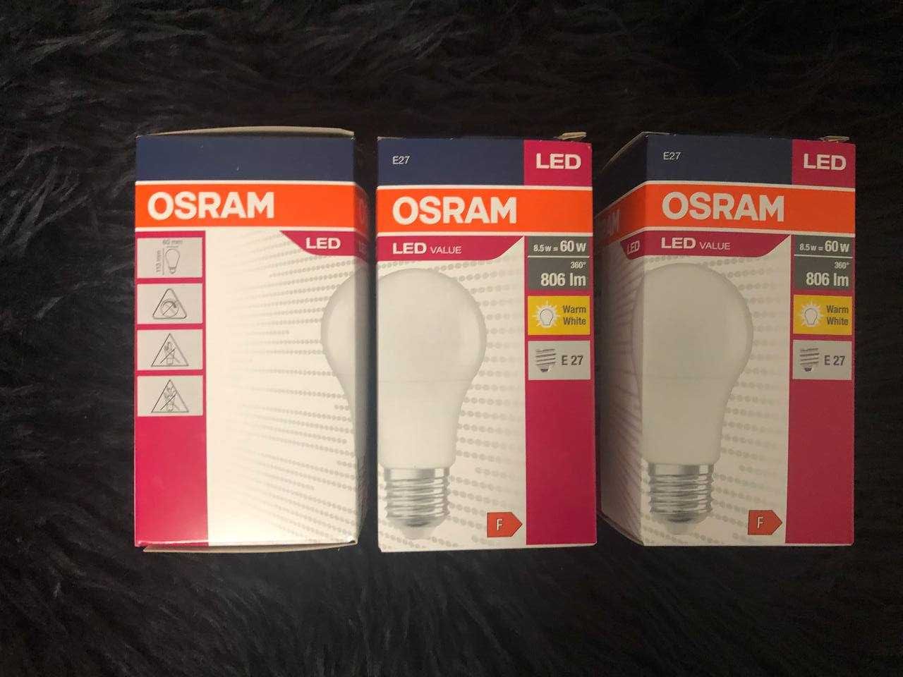 LED лампа Osram 8,5 Вт = 60Вт Тепле біле світло Стандартний Цоколь