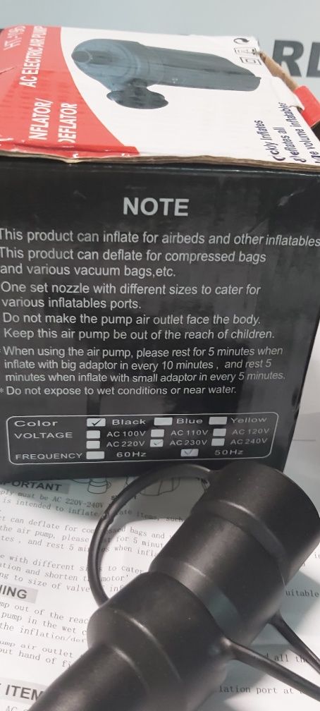 Bomba eléctrica insufláveis