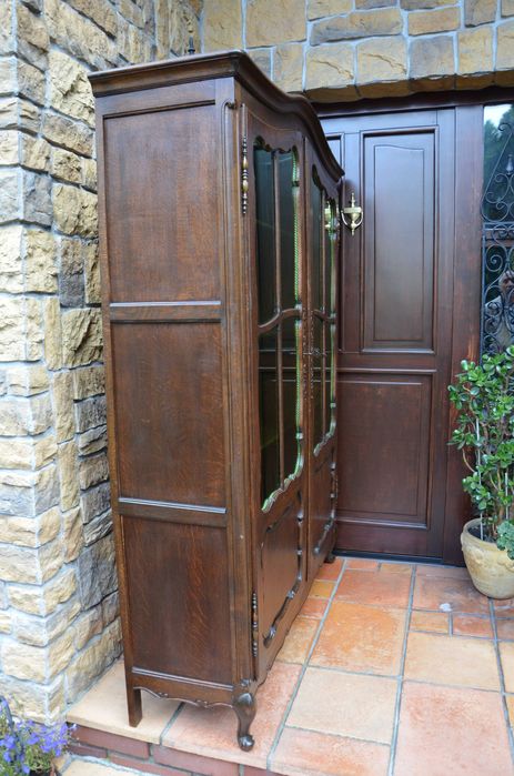 Witryna biblioteka stylowa dębowa klasyczna ludwik