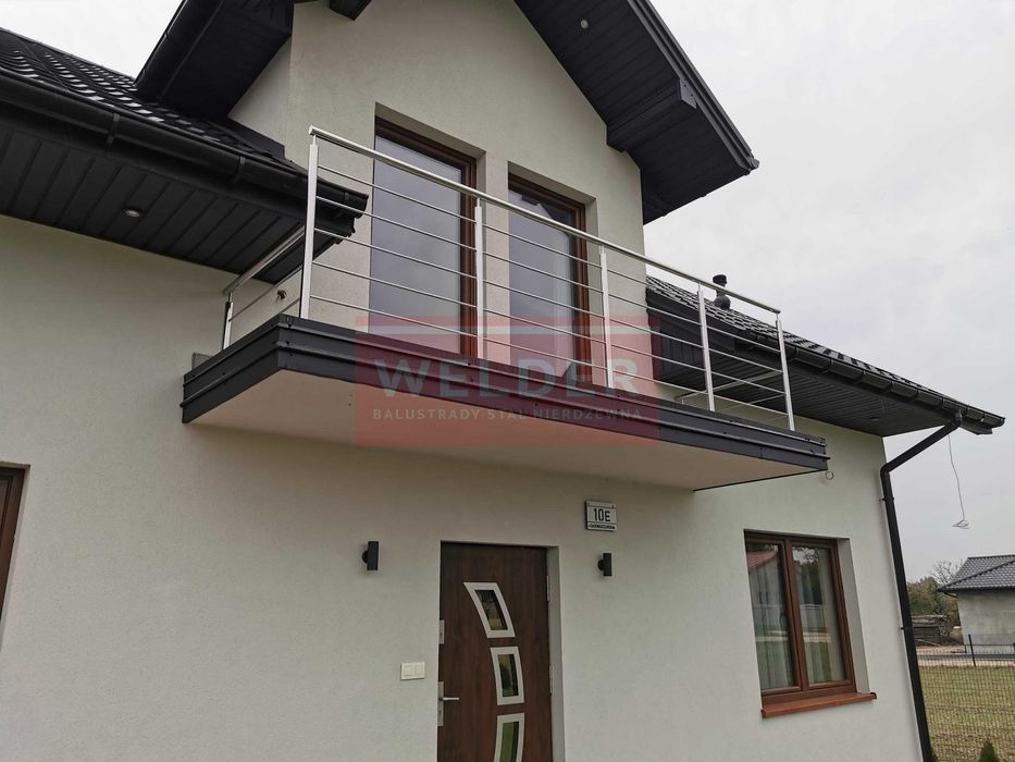 Balustrada nierdzewna Harfa Balkon antracyt szklane francuskie