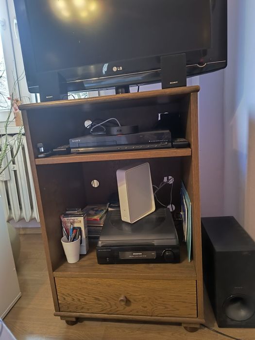 Komplet mebli lata 80te, lite drewno, dąb rustikal