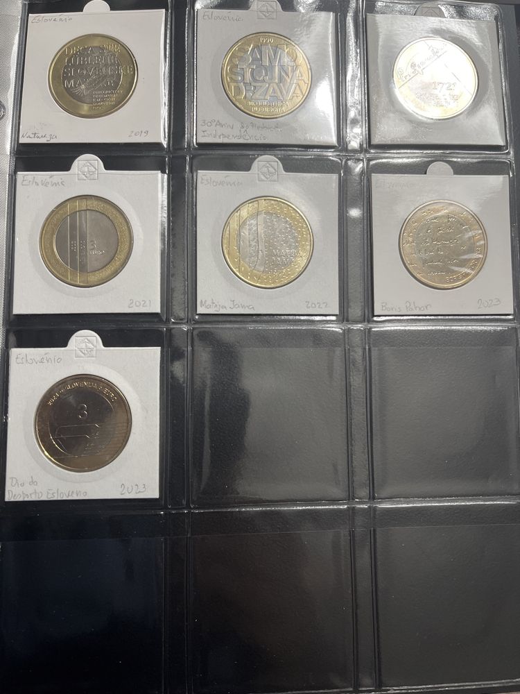 Coleção Completa Moedas 3 euro Eslovenia