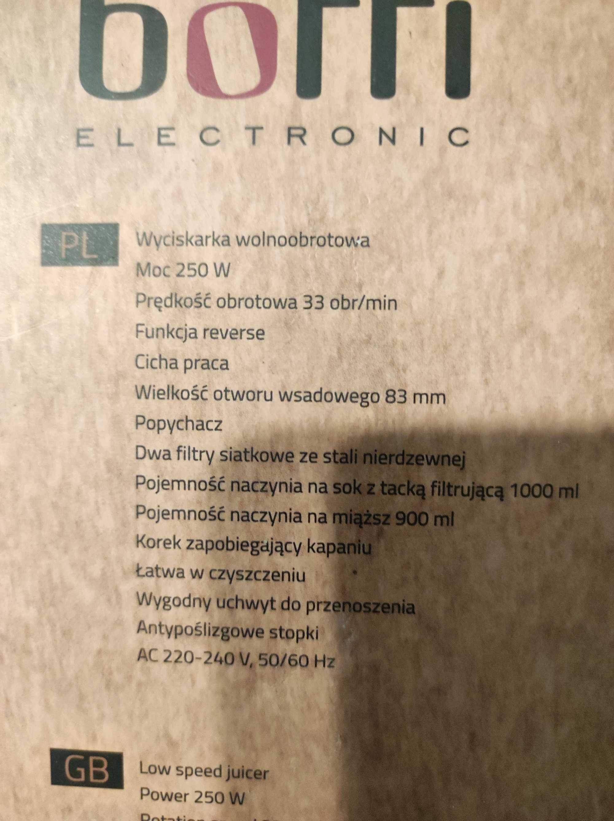 Wyciskarka wolnoobrotowa Botti healty line 250w