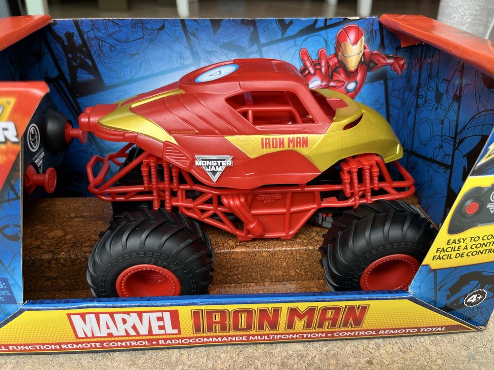 Carro Telecomandado Monster Jam Iron Man Marvel - Novo