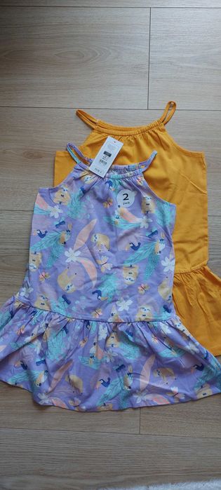 Zestaw nowych letnich sukienek dla dziewczynki r. 122