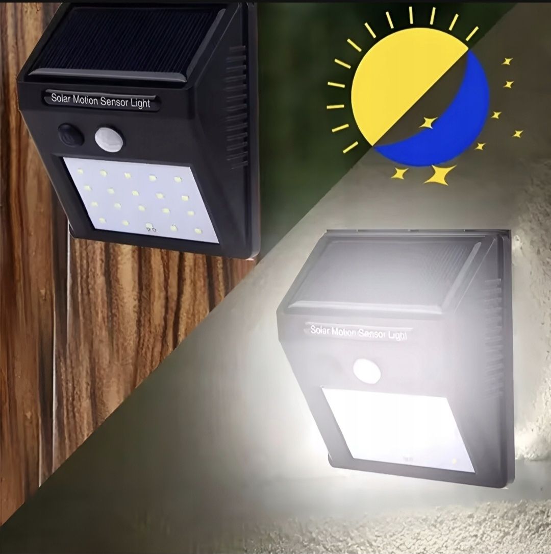 4 x Lampa solarna 20 LED ogrodowa czujnik ruchu i zmierzchu