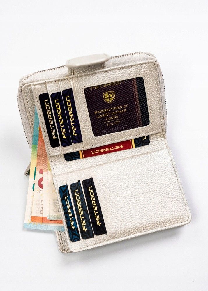 skórzany portfel damski z systemem rfid - peterson