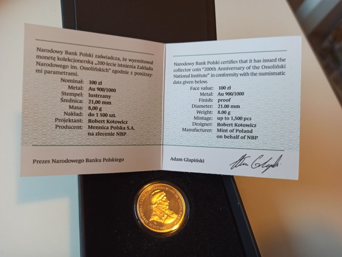 100zl złota moneta okazja