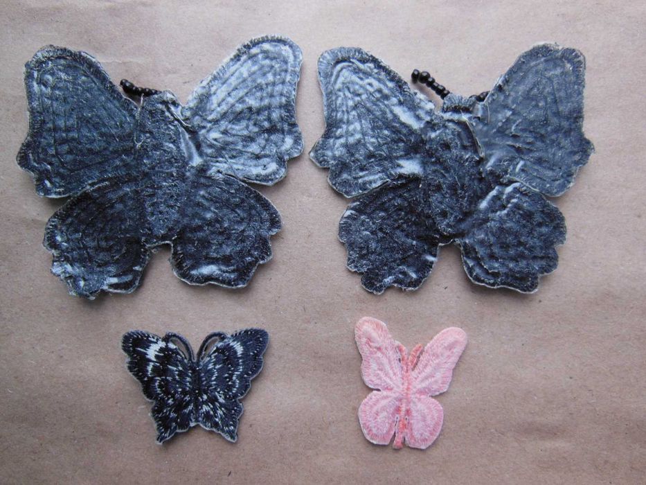 Бабочки 4 шт бисер, Стразы стеклянные на термооснове 4 уп. 400шт/3мм