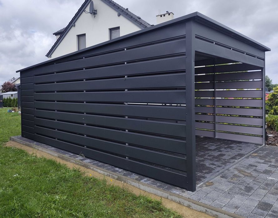 Nowoczesna Wiata - CARPORT z Pomieszczeniem Gospodarczym