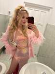 Maxi wesele różowa just unique xxs/xs barbie wycięcia cekinowa