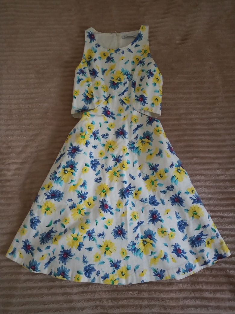 Плаття Zara в синьо-жовтих квітах