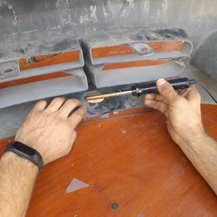 Ремонт бампера, пайка пластика, скловолокно, епоксидка