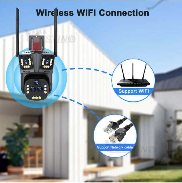 10K 20MP Wi-Fi IP-камера з п'ятьма об'єктивами, 20-кратним зумом