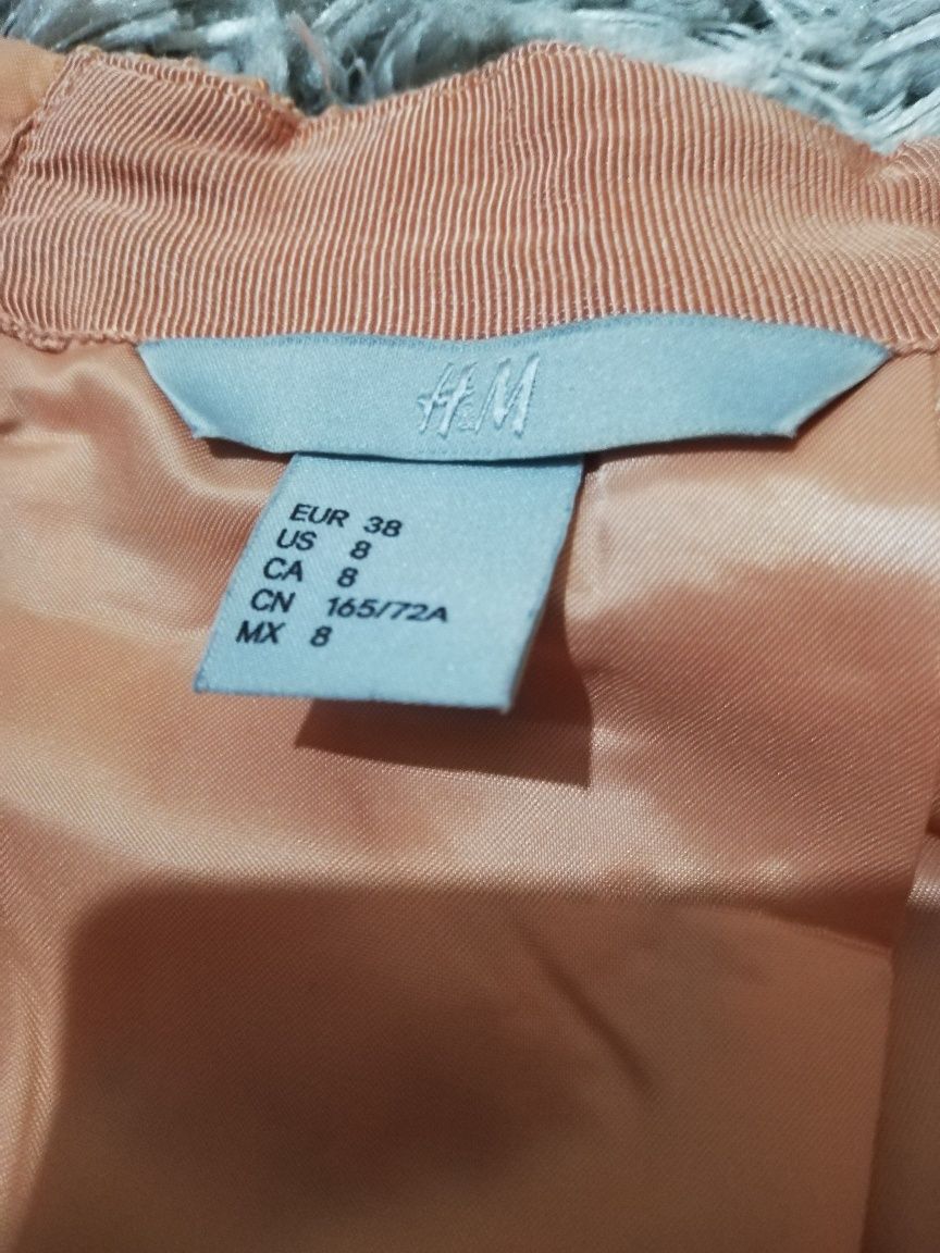 Spódnica spódniczka koronkowa elegancka piękna H&M morelowa na okazję