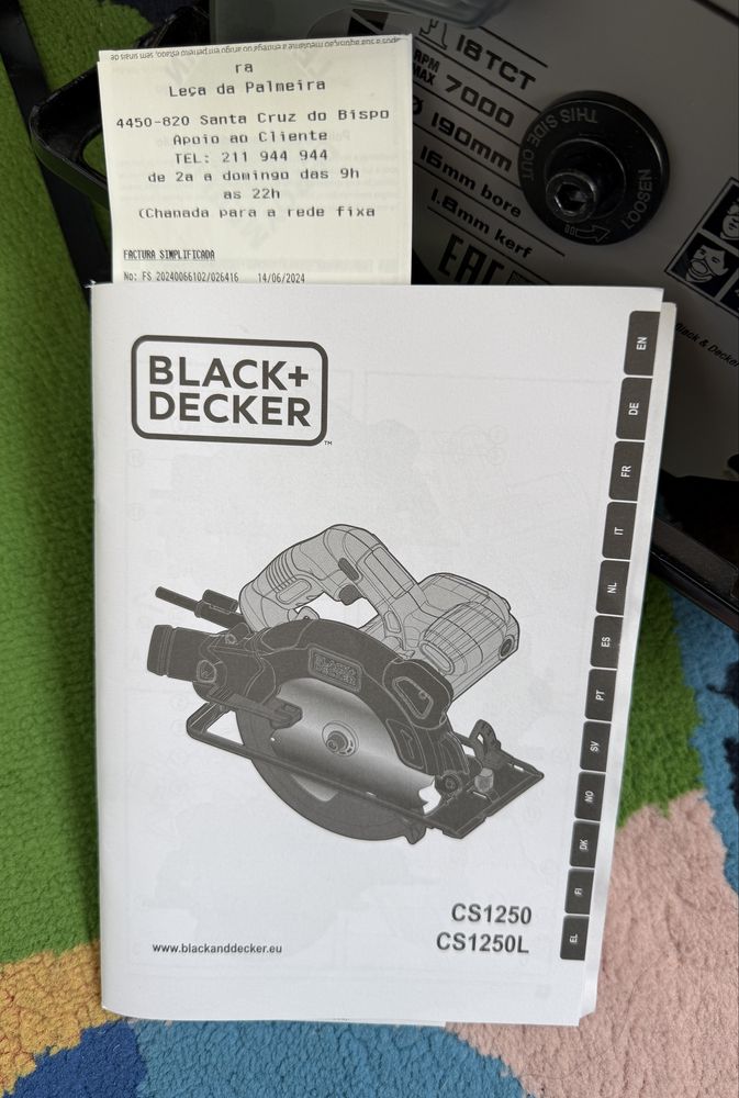 Serra Circular Black & Decker CS1250L como nova