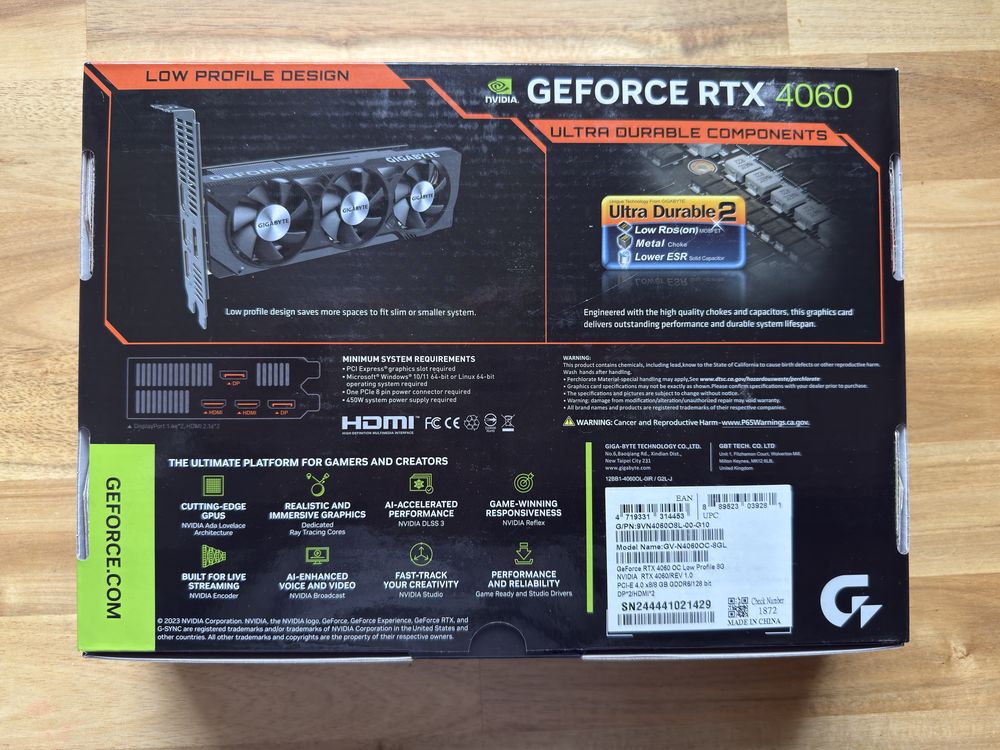 Gigabyte GeForce RTX 4060 OC Low Profile 8G